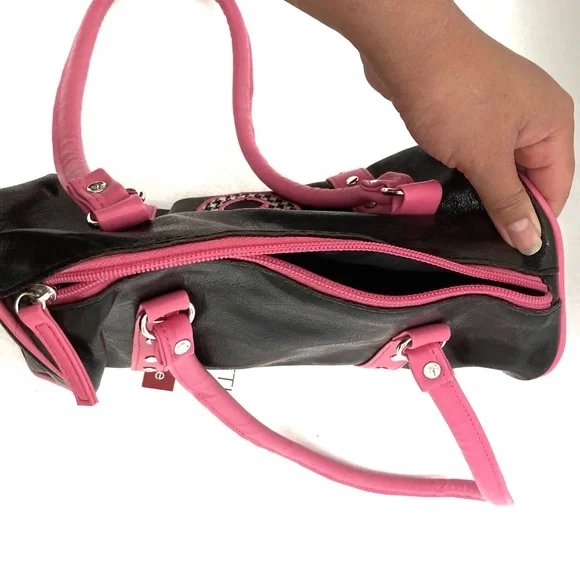 Rosetti Faux Leather Black & Pink Purse - Picture 11 of 14
